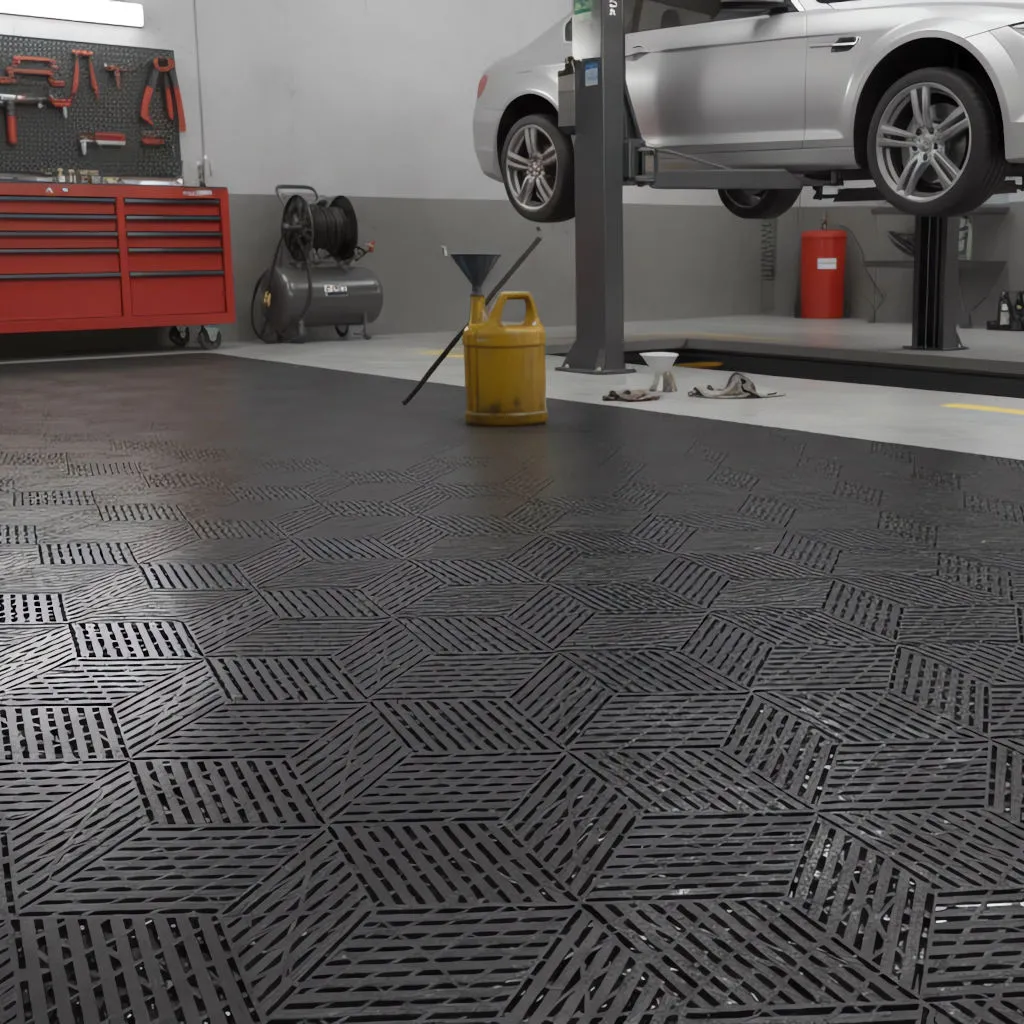 Piso CUBO MODULAR Automotivo Preto Detailer - Oficinas mecânicas e box de troca de óleo