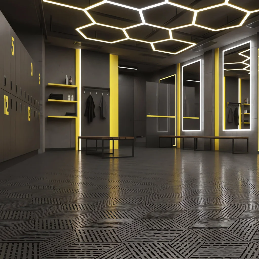 Piso CUBO MODULAR Automotivo Preto Detailer - vestiarios de academia